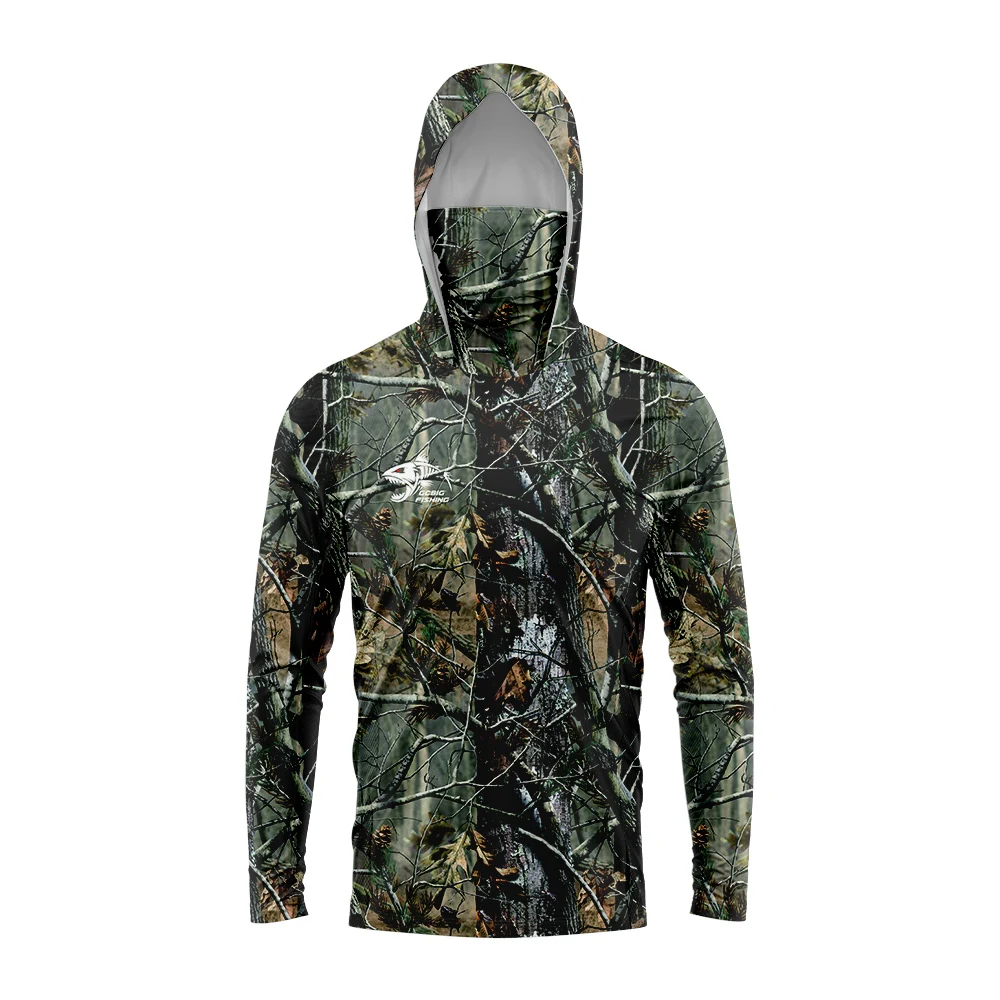 Fishing Shirt Uv Protection - Hoodie Pancing dengan Motif Kamuflase untuk