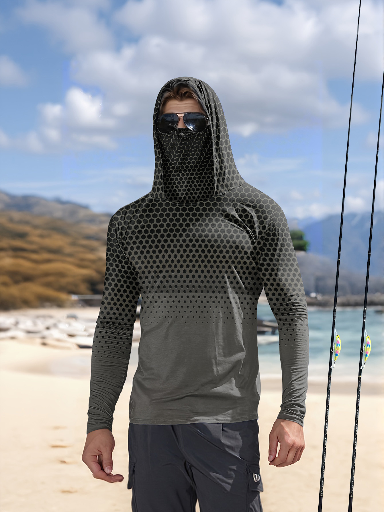 Hoodie Pancing Pria untuk Musi - Fishing Mask Sun Protection ulasan dan harga