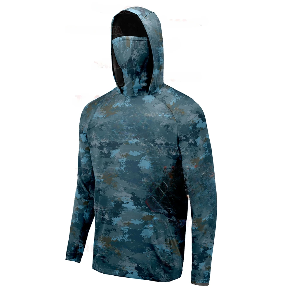 Kaos Hoodie Pancing Pria denga - Fishing Shirt Uv Protection ulasan dan harga