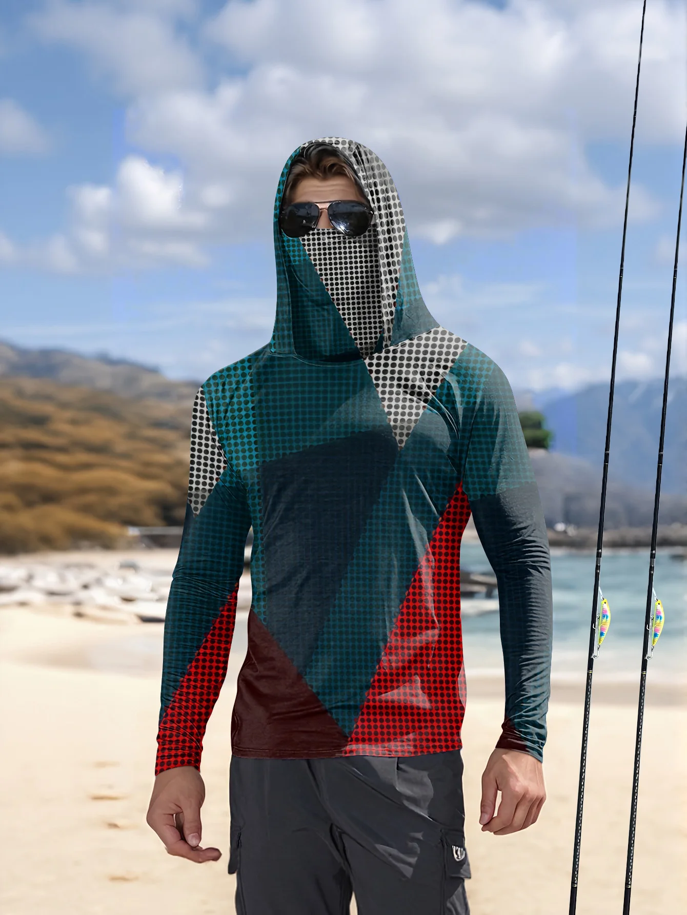 Hoodie Pancing Pria Lengan Pan - Fishing Shirt Uv Protection ulasan dan harga